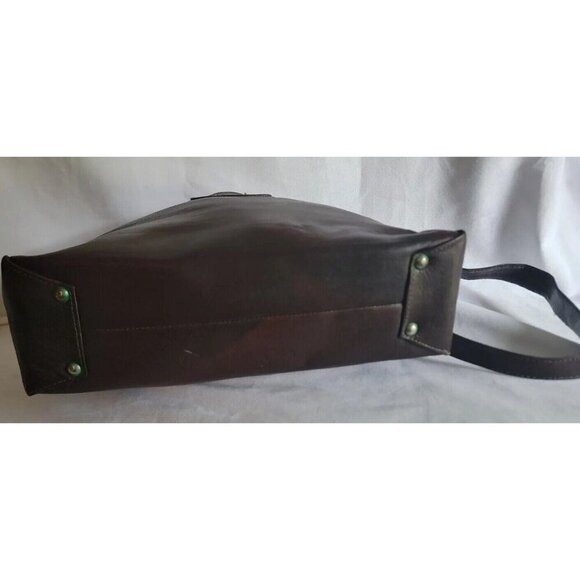 Max Chaoul Couture Purse Vintage Leather Brown Shoulder Handbag Velvet Lining - Picture 10 of 16